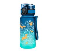 BAAGL Gourde en Tritan avec Paille et Passoire pour Enfant 350 ml, Sans PVC et BPA, Anti-Fuite (Forest)