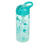 Baagl Gourde pour enfants avec paille pour garçons et filles, bouteille d'eau anti-fuite, bouteille d'eau pour l'école et le sport, bouteille de football, bouteille en Tritan, 500 ml, motif dauphin