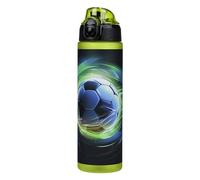 Baagl Gourde anti-fuite pour enfants, 700 ml, bouteille d'école et de sport, pour garçons, bouteille polyvalente et pratique avec couvercle verrouillable (Football Winner)