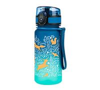 Baagl La Gourde en Tritan avec Paille et Passoire pour Enfant 350 ml, Sans PVC et BPA, Anti-Fuite (Forest)