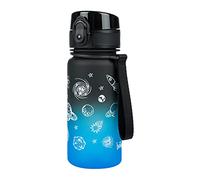 Baagl La Gourde en Tritan avec Paille et Passoire pour Enfant 350 ml, Sans PVC et BPA, Anti-Fuite (Space)