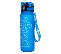 Baagl La Gourde en Tritan avec Paille et Passoire pour Enfant 500 ml, Sans PVC et BPA, Anti-Fuite (Logo Blue)