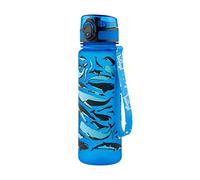 Baagl La Gourde en Tritan avec Paille et Passoire pour Enfant 500 ml, Sans PVC et BPA, Anti-Fuite (Whales)