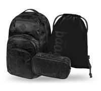 Baagl Lot de 3 sacs à dos d'écolier ergonomiques avec compartiment thermique pour garçons, filles, adolescents, école primaire avec sangle de poitrine et compartiment pour ordinateur portable, 35 l