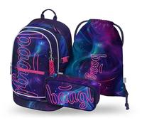 BAAGL Lot de 3 sacs à dos d'écolier pour école primaire, Nova, Mittelgröße, Ensemble sac à dos d'écolier avec sangle de poitrine, cartable ergonomique
