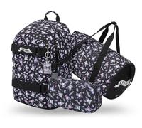 Baagl Lot de 3 sacs à dos d'écolier pour garçons et filles - Sac d'école à partir de la 3e classe - Sac à dos d'école primaire avec sangle de poitrine - Cartable ergonomique, Kuromi Black, Mittelgröße