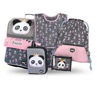 Baagl Lot de 5 cartables pour garçons et Filles (Sac d'école à Fermeture éclair pour la 1ère année, Trousse à Crayons, Sac de Sport, Tablier, Pochette de Cou), Cartable d'école, Sac à Dos Ergonomique