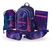 Baagl Lot de 5 sacs à dos d'écolier pour garçons et filles, sac à dos ergonomique pour l'école primaire, l'école folklorique, cartable avec sangle de poitrine, 25 l, Nova, Mittelgröße, Ensemble sac à