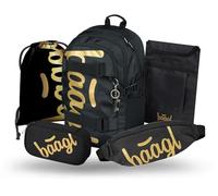 Baagl Lot de 5 sacs à dos d'écolier pour garçons et filles, sac à dos skateboard, sac d'école à partir de la 3e classe, sac à dos d'école primaire avec sangle de poitrine, cartable ergonomique, 25 l