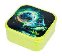 Baagl Boîte à déjeuner 4 en 1 pour enfants - De grands à petits - Pour l'école et la maternelle - Pour les snacks, les sandwiches, le déjeuner, le goûter, le goûter - Motif football