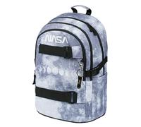 Baagl Sac à dos scolaire pour garçons, filles - Sacs d'école pour enfants avec dos ergonomique, sangle de poitrine et éléments réfléchissants (Skate NASA Grey)