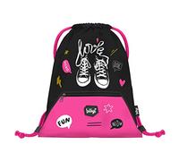 Baagl Sac de gym pour filles avec poche, sac à chaussures imperméable pour enfant, école et jardin d'enfants Sac de sport à cordon pour garçon, sac à dos à cordon (Espadrilles)