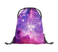 Baagl Sac de gym pour filles, sac à chaussures imperméable pour enfant, école et jardin d'enfants Sac de sport à cordon, sac à dos à cordon (Skate Galaxy)