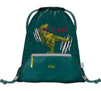 Baagl Sac de gym pour garçon avec poche, sac à chaussures imperméable pour enfant, école et jardin d'enfants Sac de sport à cordon pour garçon, sac à dos à cordon (T-Rex)