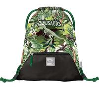 Baagl Sac de gym pour garçon avec poche, sac à chaussures imperméable pour enfant, école et jardin d'enfants Sac de sport à cordon pour garçon, sac à dos à cordon (Dinosaurus)