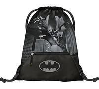 Baagl Sac de gym pour garçon avec poche, sac à chaussures imperméable pour enfant, école et jardin d'enfants Sac de sport à cordon pour garçon, sac à dos à cordon (Batman Dark City)