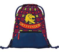 Baagl Sac de gym pour garçon, filles avec poche, sac à chaussures imperméable pour enfant, école et jardin d'enfants Sac de sport à cordon pour garçon, sac à dos à cordon (Harry Potter Gryffindor)