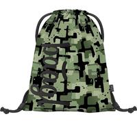 Baagl Sac de gym pour garçon, sac à chaussures imperméable pour enfant, école et jardin d'enfants Sac de sport à cordon pour garçon, sac à dos à cordon (Green)