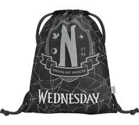 Baagl Sac de sport pour filles, sac à chaussures imperméable pour enfants, écoles et jardins d'enfants Sac de sport à cordon pour garçons, sac à dos à cordon (Wednesday Nevermore)