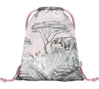 Baagl Sac de sport pour filles, sac à chaussures imperméable pour enfants, écoles et jardins d'enfants Sac de sport à cordon pour garçons, sac à dos à cordon (Safari)