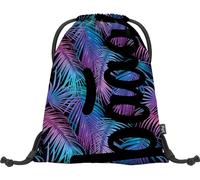 Baagl Sac de sport pour filles, sac à chaussures imperméable pour enfants, écoles et jardins d'enfants Sac de sport à cordon pour garçons, sac à dos à cordon (Palm)