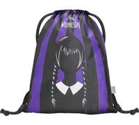 Baagl Sac de sport pour filles, sac à chaussures imperméable pour enfants, écoles et jardins d'enfants Sac de sport à cordon pour garçons, sac à dos à cordon (Wednesday)