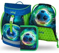 Baagl Cartable Garçons pour 1ère classe, Airy Sac d'école Ensemble de 3 pièces, Sac à dos d'école primaire pour enfants, Cartable pour l'école, Tornister, Ballon de football, Ensemble cartable
