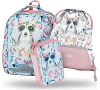 BAAGL Set de 3 Shelly Raccoon : porte-documents, trousse, pochette