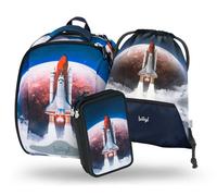 BAAGL Set de 3 Shelly Space Shuttle : porte-documents, trousse à crayons, pochette
