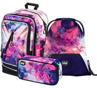 Baagl Set Sac à dos scolaire filles 3 pièces - Sac d'école à partir de la 3ème classe - Sac d'école primaire avec sangle de poitrine - Sac d'école ergonomique (Abstract)