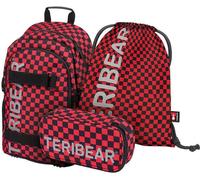 BAAGL Skate TERIBEAR Set de sac à dos 3pcs : sac à dos, trousse à crayons, sac de sport