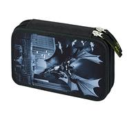 Baagl Trousse à crayons à 2 compartiments pour garçons et filles - Pour fournitures scolaires - Pour garçons et filles, Batman Dark City, Trousse à crayons