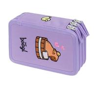Baagl Trousse à crayons à 3 compartiments pour garçons et filles - Pour fournitures scolaires, Cochon d'eau, Coloré, ludique, moderne, pratique
