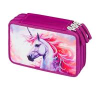 Baagl Trousse à crayons à 3 compartiments pour garçons et filles - Pour fournitures scolaires, Licorne royale, Trousse à crayons