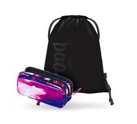 Baagl Trousse à crayons et sac de gym - 2 pièces - Pour garçons et filles - Trousse d'école avec 3 compartiments et sac de gym robuste - Pour enfants et adolescents, Marbre, Ensemble de 2 pièces dans