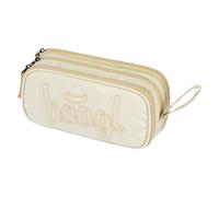 Baagl Trousse à crayons pour enfants avec 3 compartiments - Pour adolescent et enfant, beige, Trousse à crayons