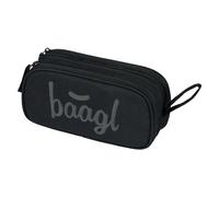 Baagl Trousse à crayons pour enfants avec 3 compartiments - Pour adolescent et enfant, Noir , 23 x 11 x 9 cm, Trousse à crayons