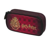 Baagl Trousse à crayons pour fille et garçon - Harry Potter Poudlard Bordeaux - 2 compartiments - 12 porte-stylos - Polyester - Dimensions: 23 x 12 x 5 cm