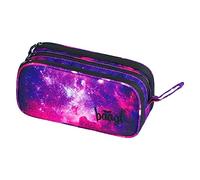 Baagl Trousse à crayons pour filles, garçons, école, trousse à crayons avec 3 compartiments, trousse pour adolescents et enfants, Motif galaxie, 23 x 11 x 9 cm, trousse à crayons