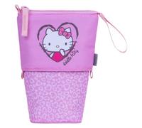 Baagl Trousse à crayons pour garçons et filles - Trousse à crayons pour enfants - Trousse pour l'école - Trousse robuste avec compartiment secret - Trousse debout, Hello Kitty Sweet Leopard, Coloré
