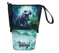 Baagl Trousse à Crayons, Robuste, avec Compartiment Secret, Convient pour l'école, pour garçons et Filles, Dinosaure, Coloré, ludique, Moderne, Pratique