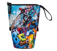 Baagl Trousse à Crayons, Robuste, avec Compartiment Secret, Convient pour l'école, pour garçons et Filles, Skatepark, Coloré, ludique, Moderne, Pratique