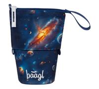 Baagl Trousse à crayons, robuste, avec compartiment secret, convient pour l'école, pour garçons et filles, Espace, Coloré, ludique, moderne, pratique