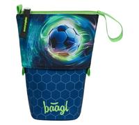 Baagl Trousse à Crayons, Robuste, avec Compartiment Secret, Convient pour l'école, pour garçons et Filles, Ballon de Football, Coloré, ludique, Moderne, Pratique