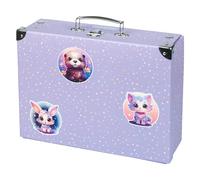 Baagl Valise pour Enfants - Jouets et Fournitures Scolaires, en Carton, Pliable avec Poignée en Métal, Animaux Préférés