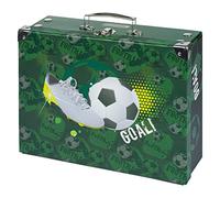 Baagl Valise pour Enfants - Jouets et Fournitures Scolaires, en Carton, Pliable avec Poignée en Métal, Motif Ballon