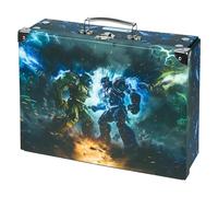 Baagl Valise pour Enfants - Jouets et Fournitures Scolaires, en Carton, Pliable avec Poignée en Métal, Robots, 32.5 x 26 x