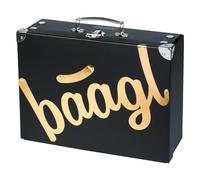 Baagl Valise pour enfants pour jouets et fournitures scolaires, mallette en carton, valise à jouets, valise de jeu, valise pliable pour enfant, valise pliante avec poignée en métal, or, m, Moderne