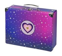 Baagl Valise pour enfants pour jouets et fournitures scolaires, valise en carton, valise à jouets, valise de jeu, valise pliable pour enfant, valise pliante avec poignée en métal, cheval cœur, MINI