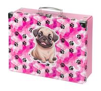 Baagl Valise pour enfants pour jouets et fournitures scolaires, mallette en carton, valise à jouets, valise de jeu, valise pliable pour enfant, valise pliante avec poignée en métal, 32.5 x 26 x 10.5